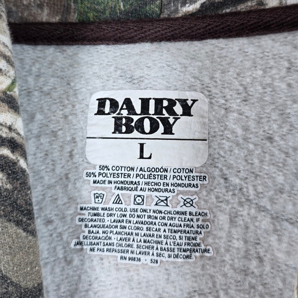 Dairy Boy Realtree Camo Hoodie Pink Logo Pullover Sweatshirt Large Womens - Picture 4 of 10